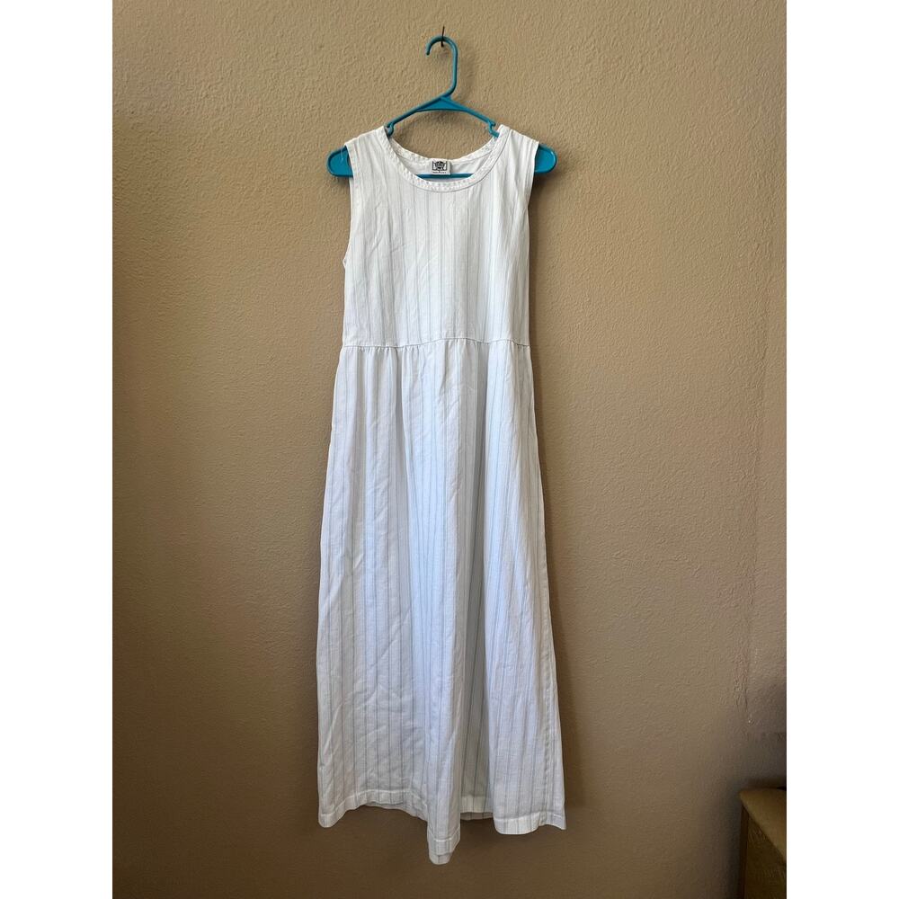 Vintage 90s CMI white striped maxi dress size L